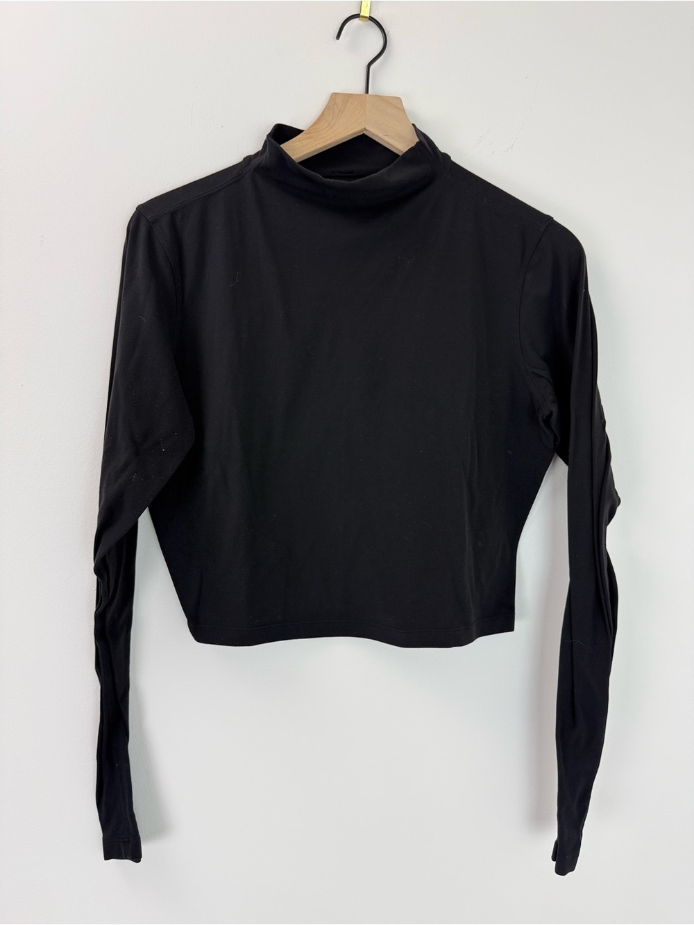 lululemon athletica Black Align Cropped Mock Neck Long-Sleeve Crop Top